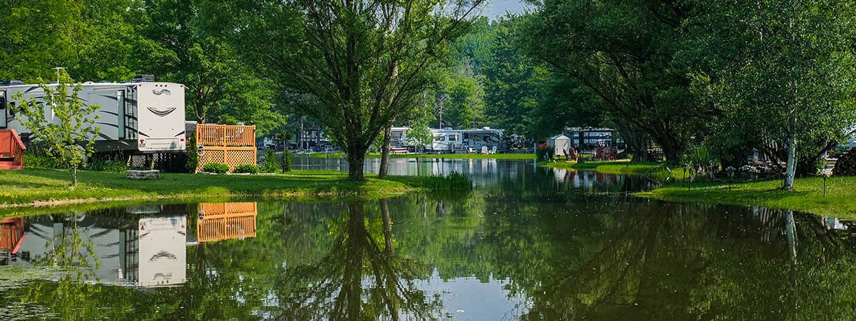 Family camping at American Wilderness Campground near Cleveland, Ohio