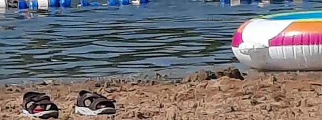 Summer day at the swimming beach at American Wilderness Campground near Cleveland, Ohio